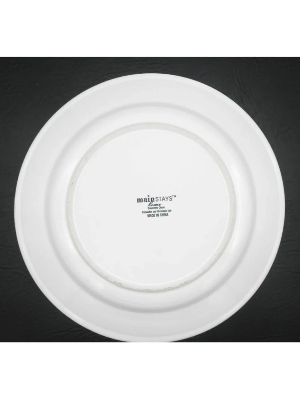MSY19 by Mainstays 11.25 Inch Dinner Plates Set of 4 White Raised Ring on Rim